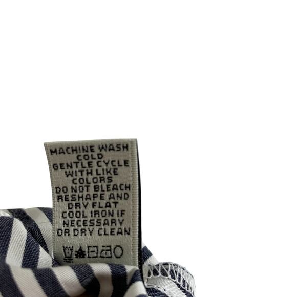 Neiman Marcus Bow Bell Sleeve Blouse Size S Black White Striped Statement Cotton - Picture 8 of 9